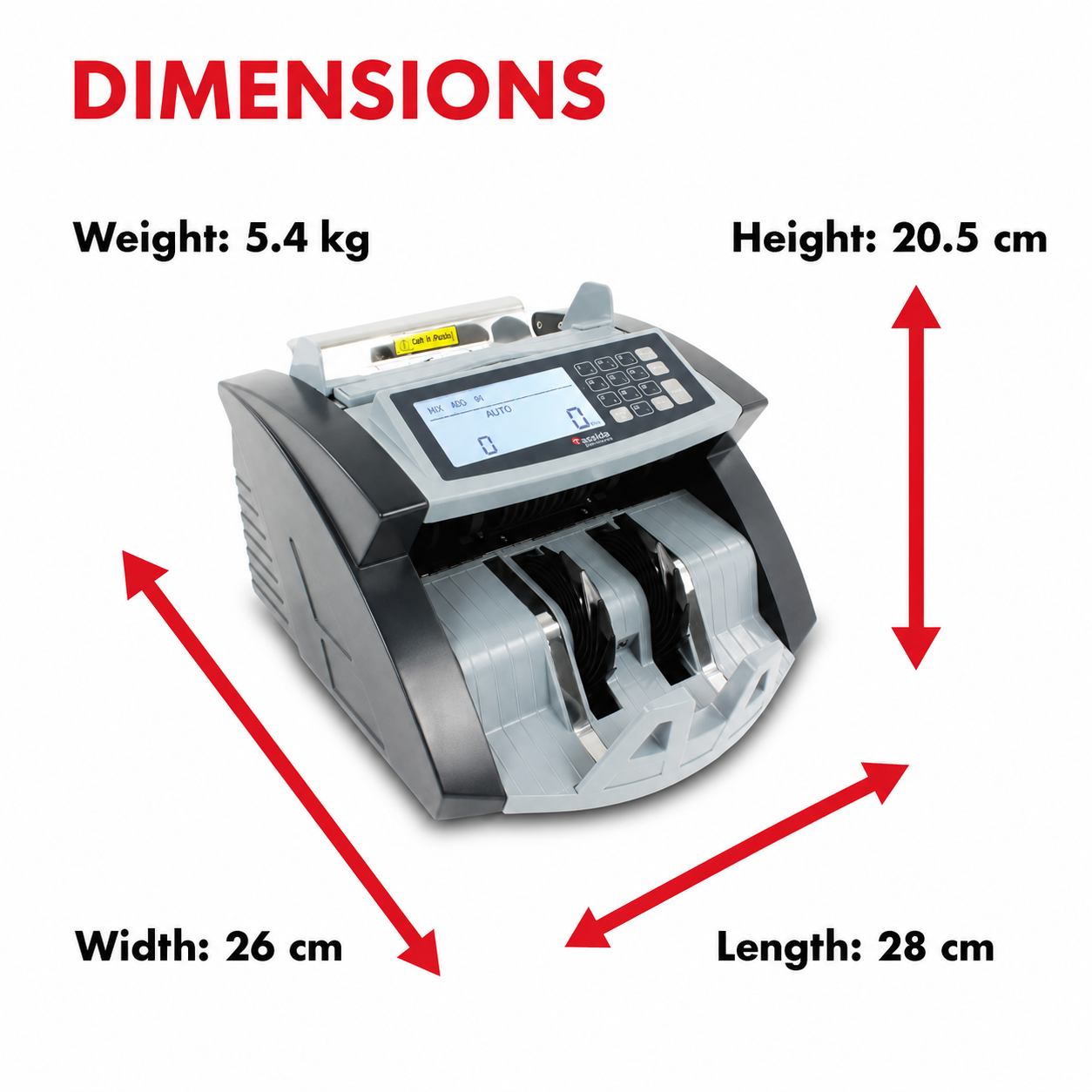 Cassida® 5520 banknote counter for New Zealand banknotes.